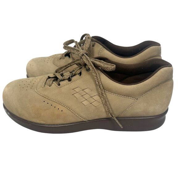 SAS Free Time Walking Shoes Women’s 8 W Beige Suede Oxford Lace Tripad Comfort - Picture 3 of 9